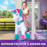 Model Y Rainbow Unicorn Rideable Toy for Age 3-4