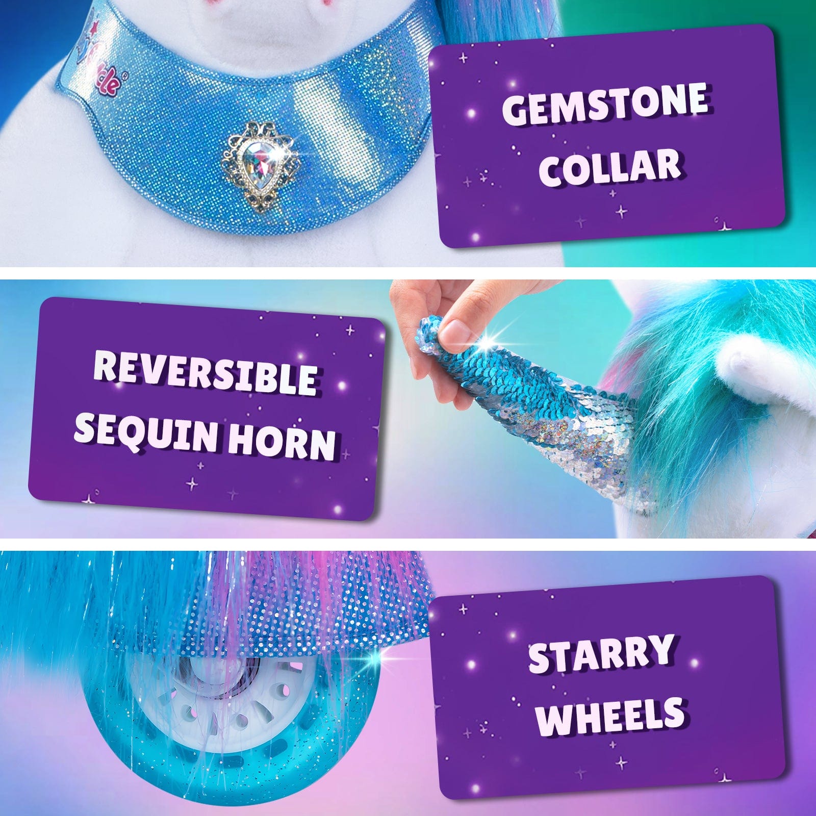 Model Y Rainbow Unicorn Rideable Toy for Age 3-4