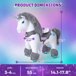 Model Y Grey Unicorn Rideable Toy for Age 3-4