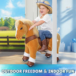 Model Y Light Brown Horse Rideable Toy for Age 3-4