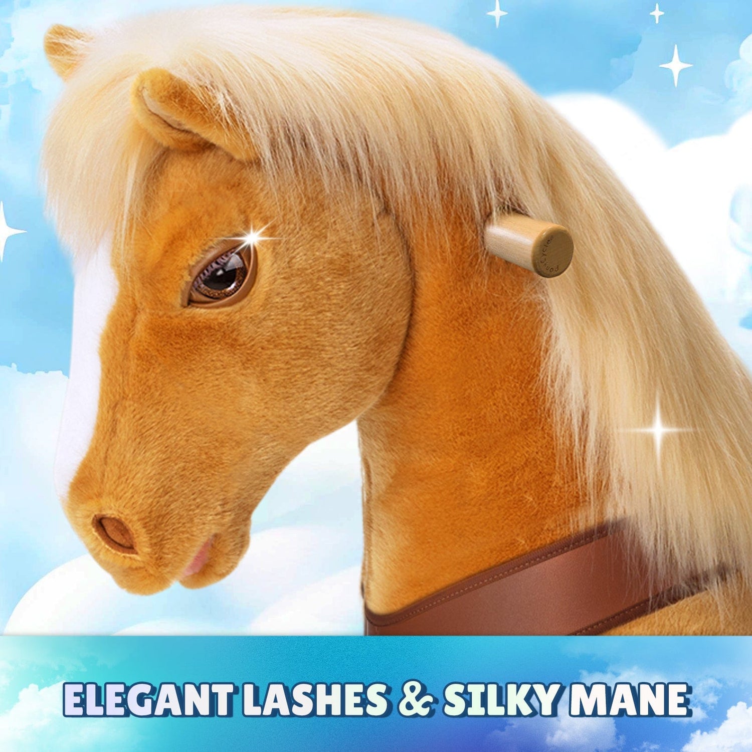 Model Y Light Brown Horse Rideable Toy for Age 4-7