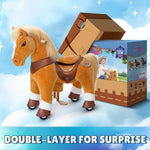 Model Y Light Brown Horse Rideable Toy for Age 3-4