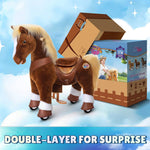 Model Y Brown Horse Rideable Toy for Age 3-4