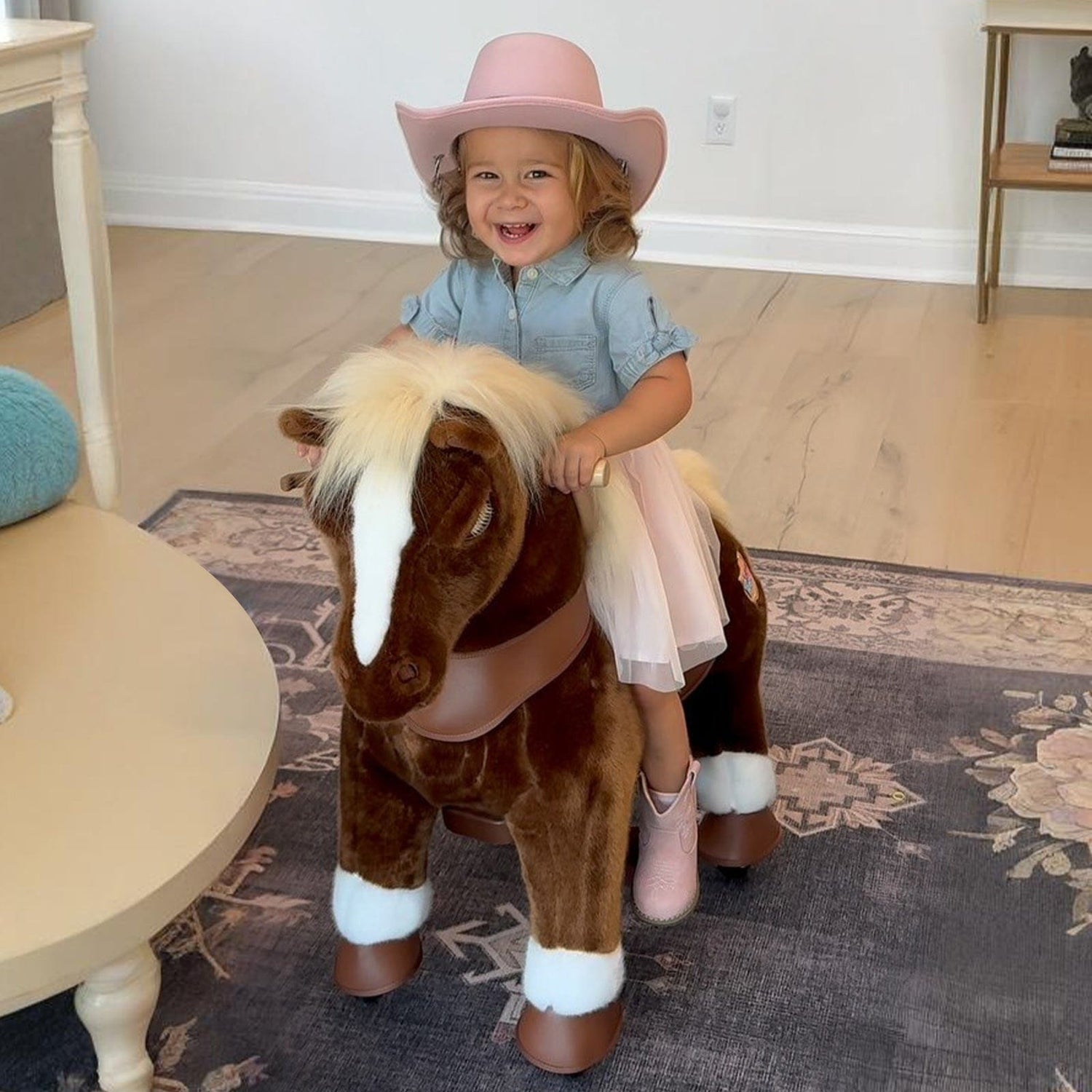 Model Y Brown Horse Rideable Toy for Age 3-4