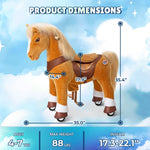 Model Y Light Brown Horse Rideable Toy for Age 4-7